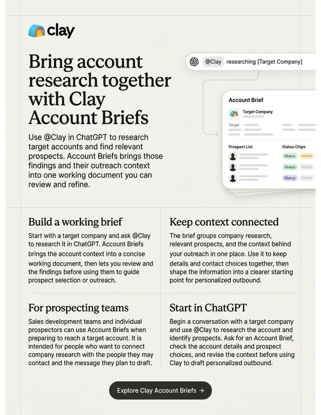 Clay one-pager made by Nano Banana