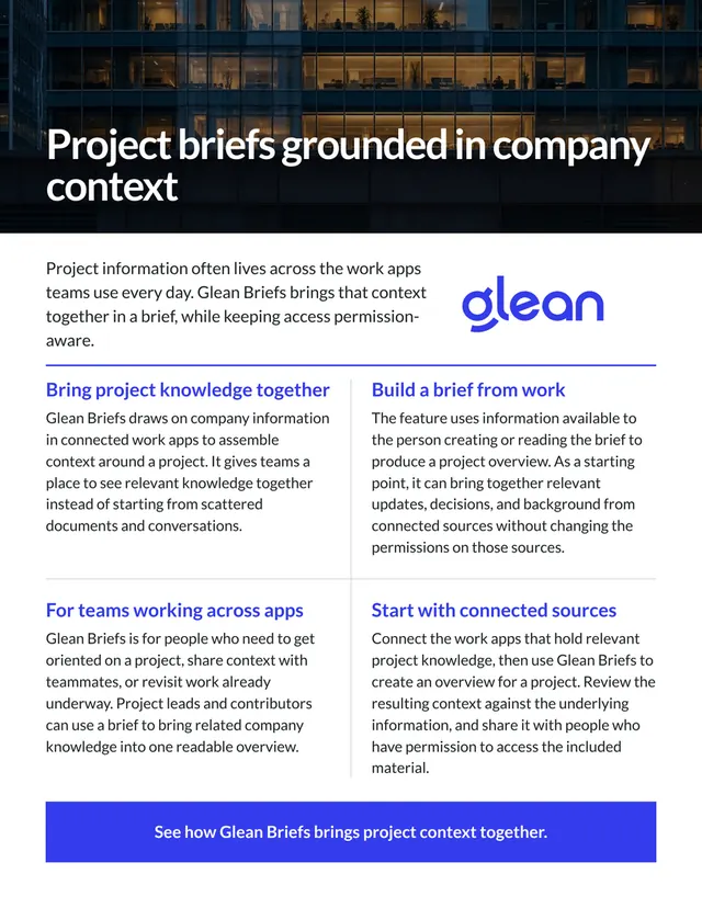 Glean one-pager made by Gamma