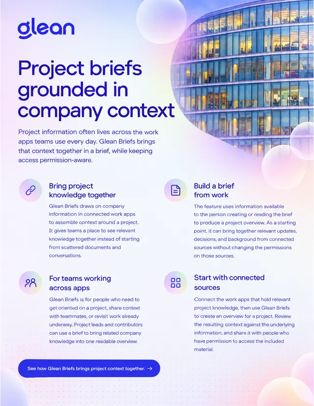 Glean one-pager made by OpenAI images