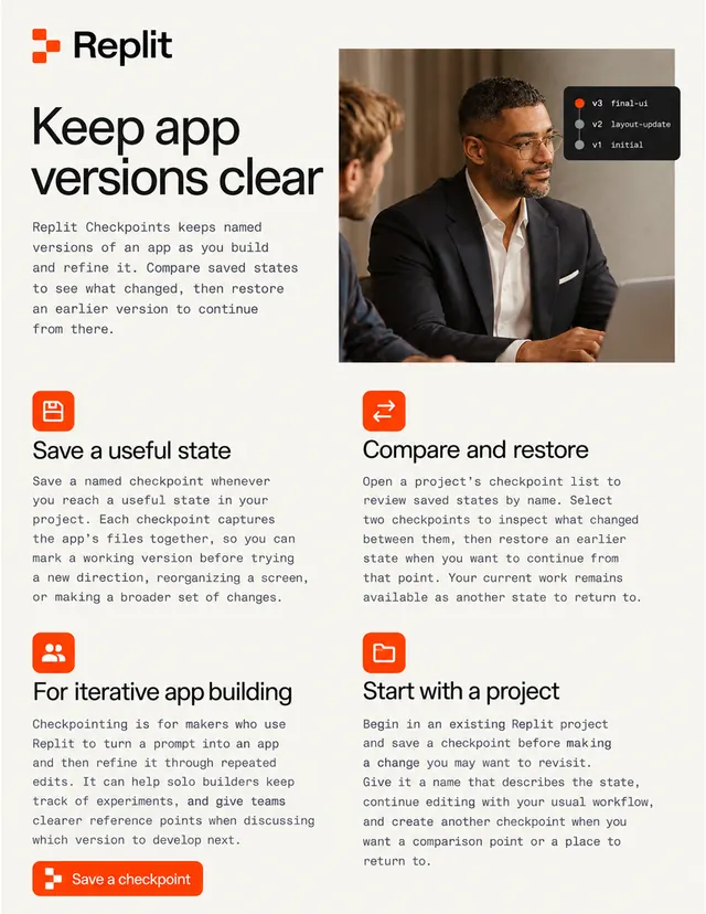 Replit one-pager made by OpenAI images