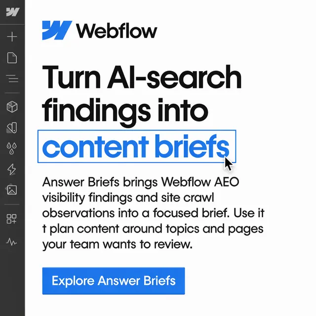 Webflow ad made by FLUX