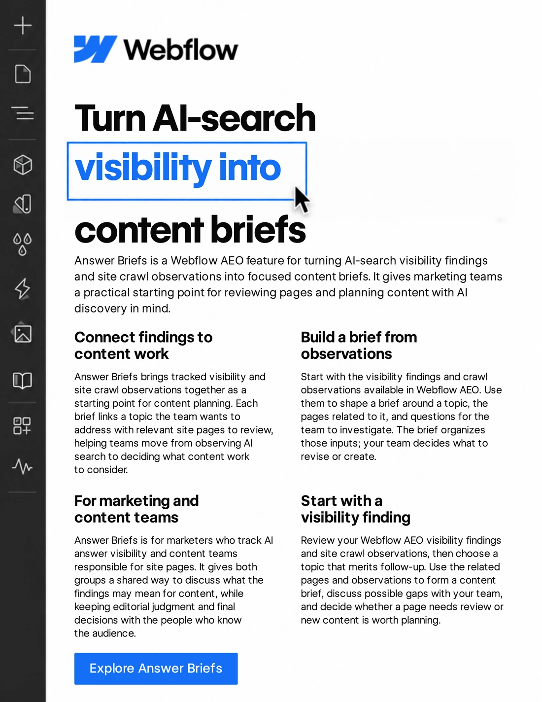 Webflow one-pager made by CharacterQuilt
